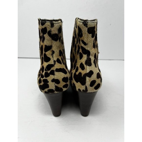 Boden Leopard Print Calf Hair Leather Wedge Slip On Ankle Booties Size 38/7 - Picture 4 of 10